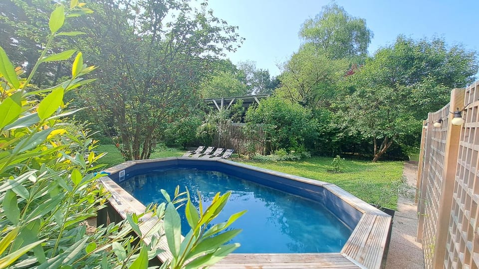 Spring, Day, Natural landscape, Garden, Garden view, Pool view, Swimming pool