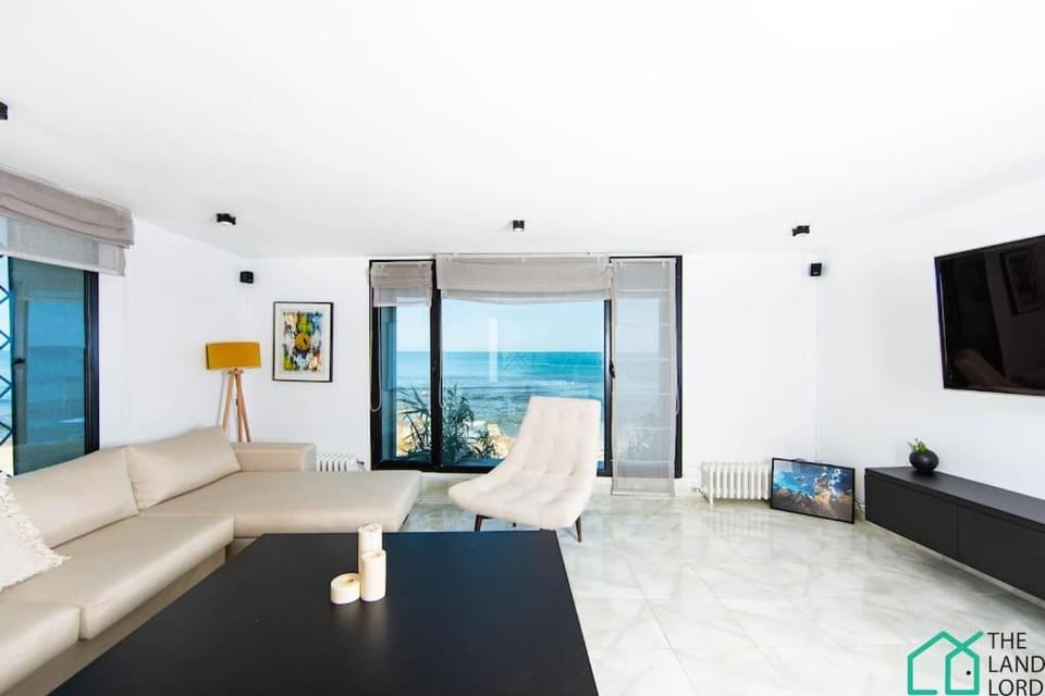 Living room, Seating area, Sea view