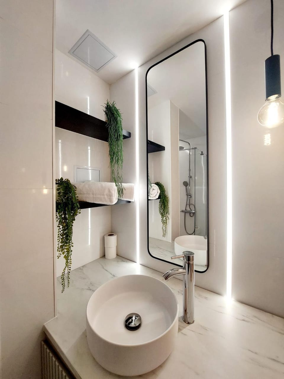 Shower, Toilet, Bathroom, hair dryier, towels