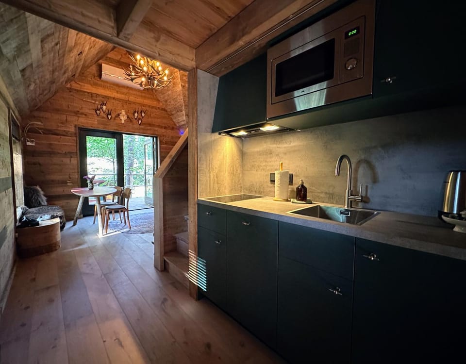 Coffee/tea facilities, Kitchen or kitchenette, Dining area, stove, kitchen