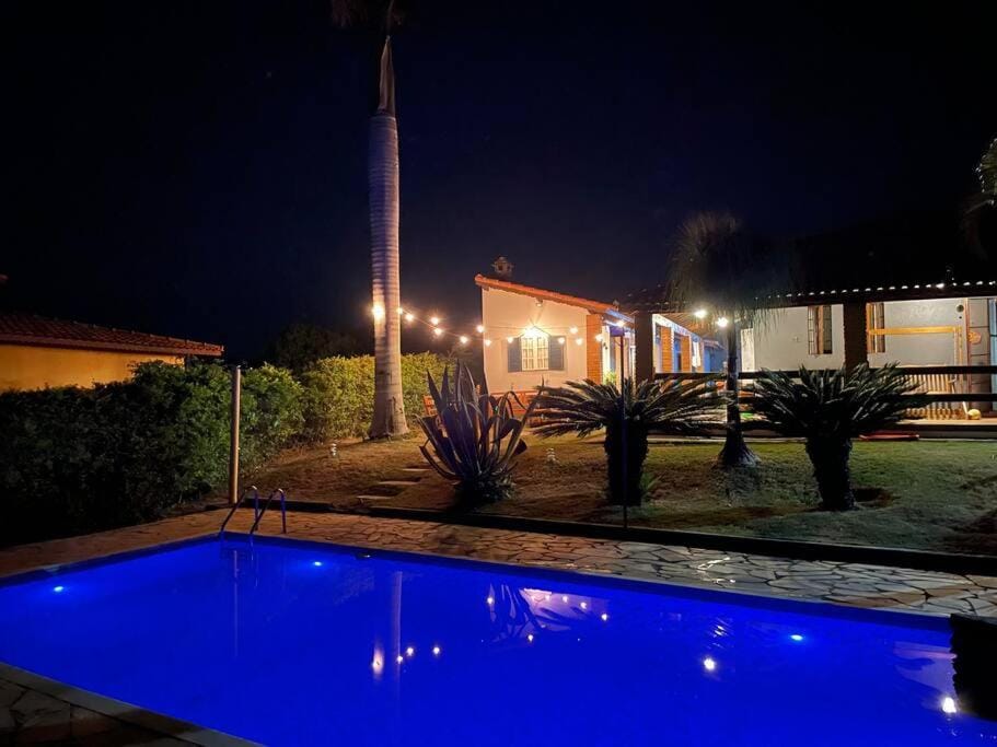 Property building, Night, Garden view, Swimming pool