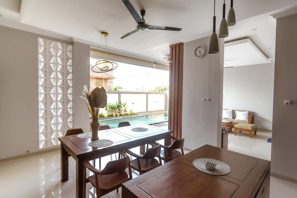 Living room, Seating area, Dining area, Pool view, Swimming pool