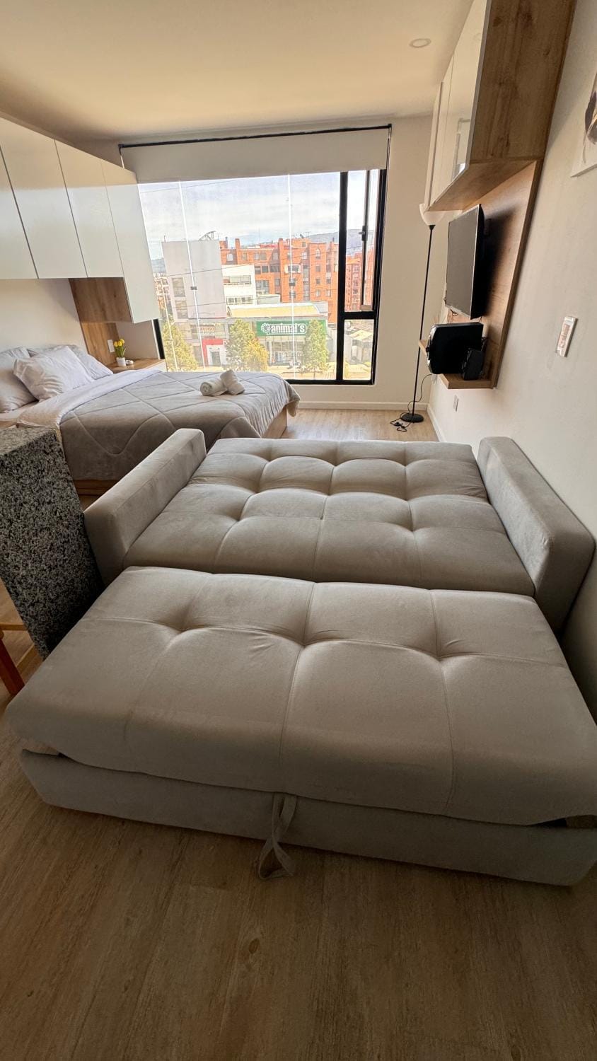 Bed, Living room, Photo of the whole room, Bedroom