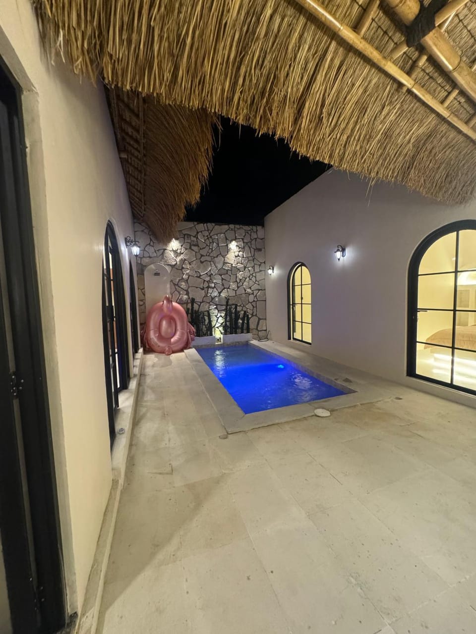 Night, Pool view, Swimming pool