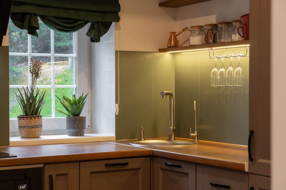 Kitchen or kitchenette, dishwasher