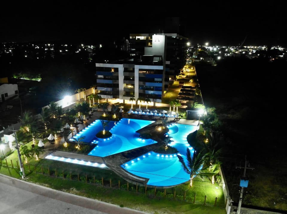 Property building, Night, Bird's eye view, Pool view, Swimming pool, Swimming pool