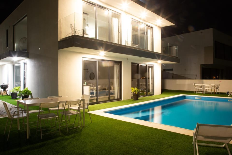 Night, Pool view, Swimming pool, Swimming pool