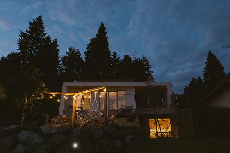 Property building, Night, Garden, On site