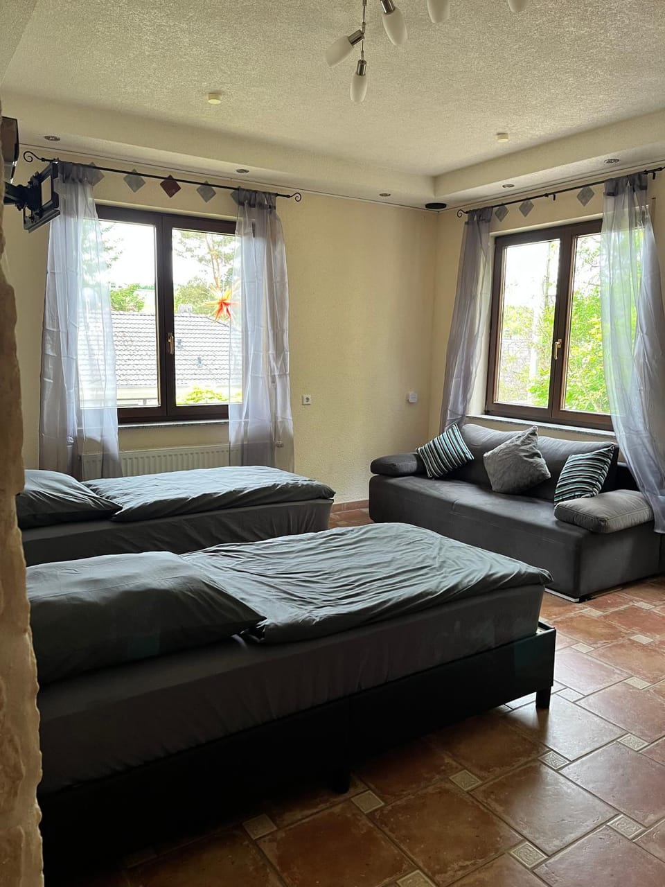 Property building, Living room, Bedroom