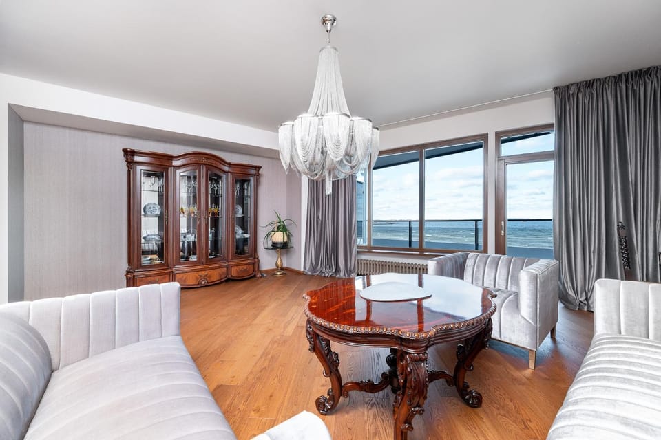 Living room, Seating area, Sea view