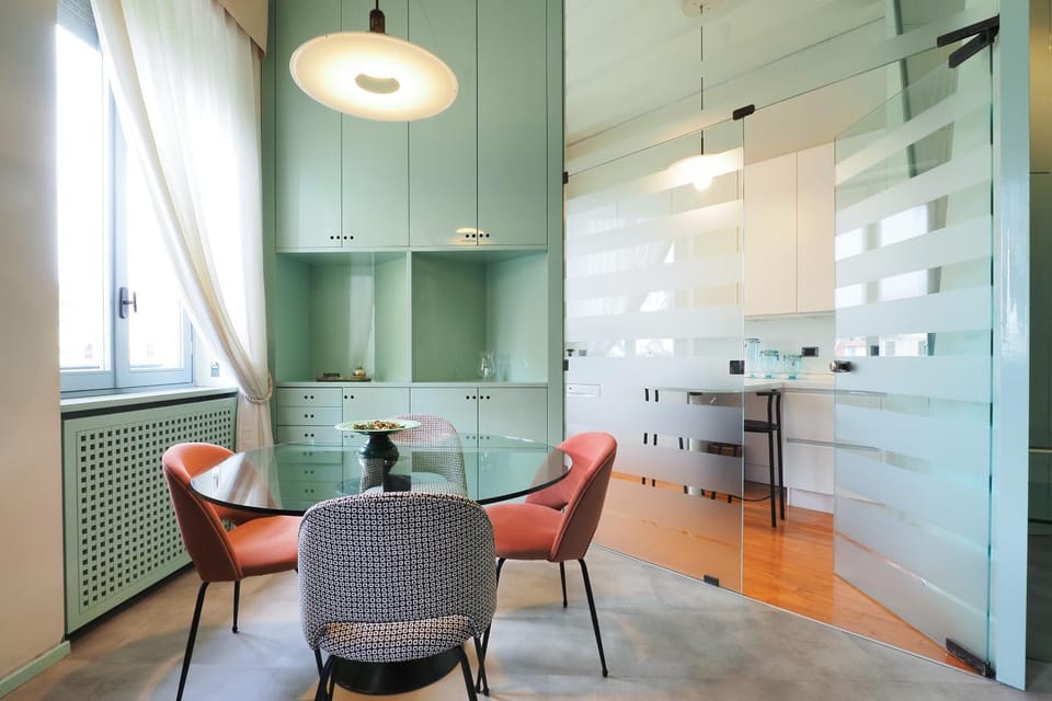 Kitchen or kitchenette, Living room, Dining area