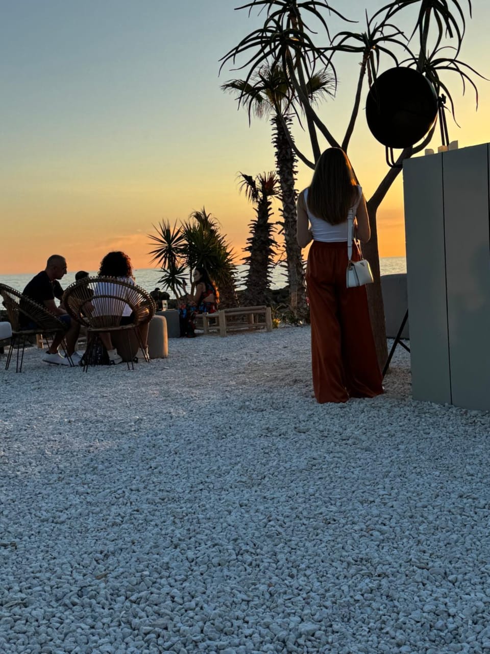 Sunset, group of guests
