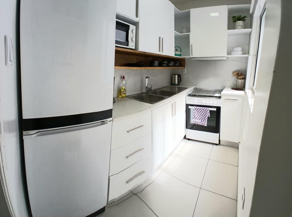 Kitchen or kitchenette, oven