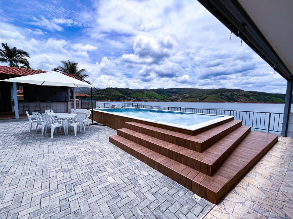 Patio, Day, Natural landscape, View (from property/room), Pool view, Swimming pool