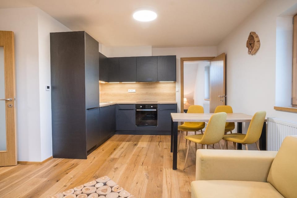 Kitchen or kitchenette, Living room, Seating area, Dining area, oven, stove