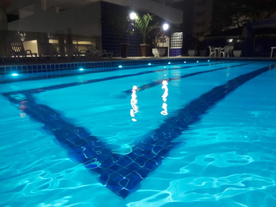 Night, Pool view, Swimming pool