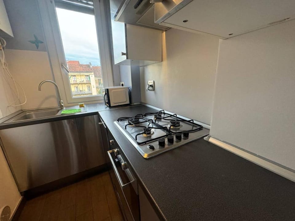 Kitchen or kitchenette, dishwasher, stove