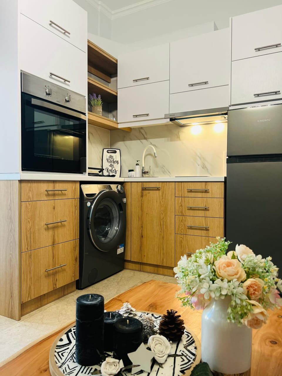 Living room, kitchen