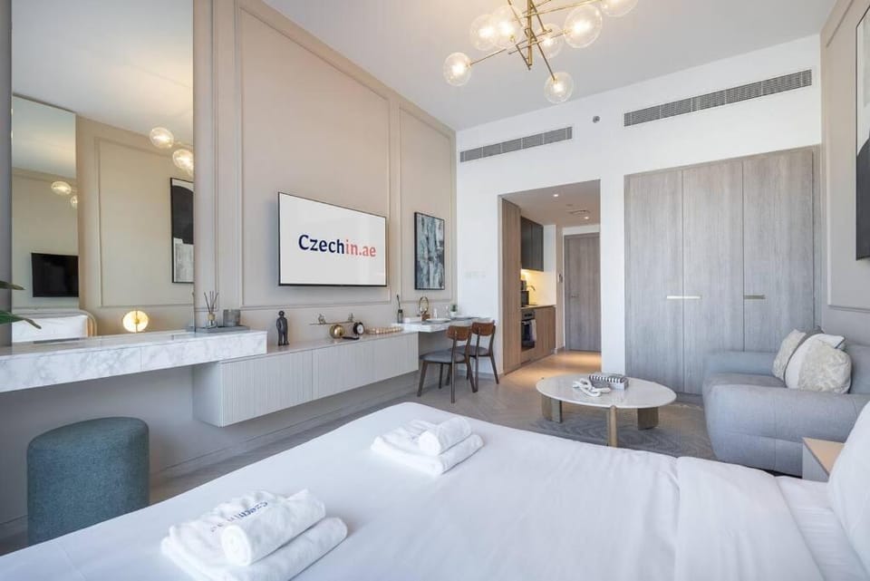 Beautiful Pool View JVC Cozy and Stylish Czechin Apartment in Dubai