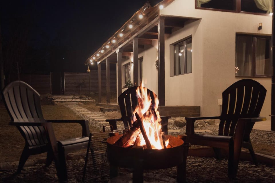 Property building, fireplace