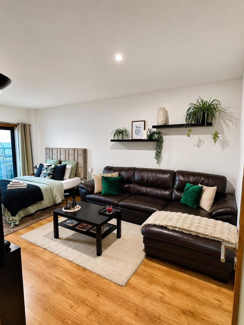 Bed, Living room, Photo of the whole room, Seating area, Bedroom