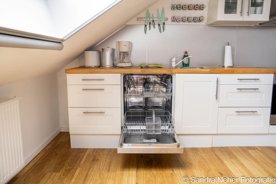 Kitchen or kitchenette, dishwasher