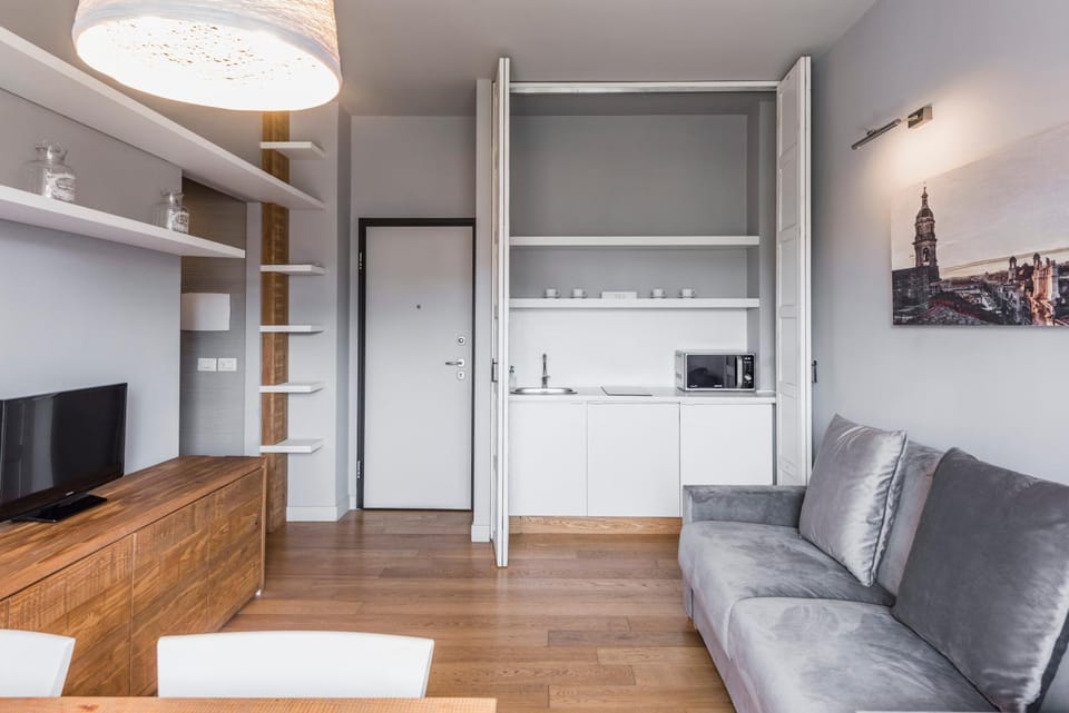Living room, kitchen