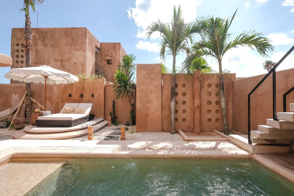 Property building, Natural landscape, Pool view, Swimming pool, sunbed