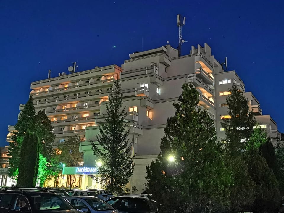 Property building, Night, Parking