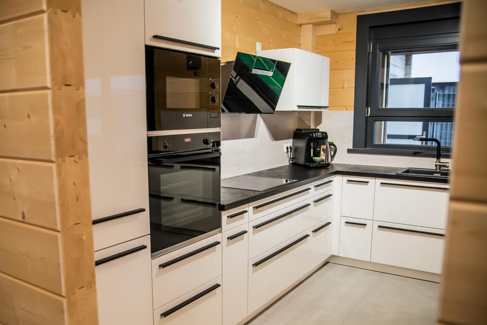 Kitchen or kitchenette, oven, stove