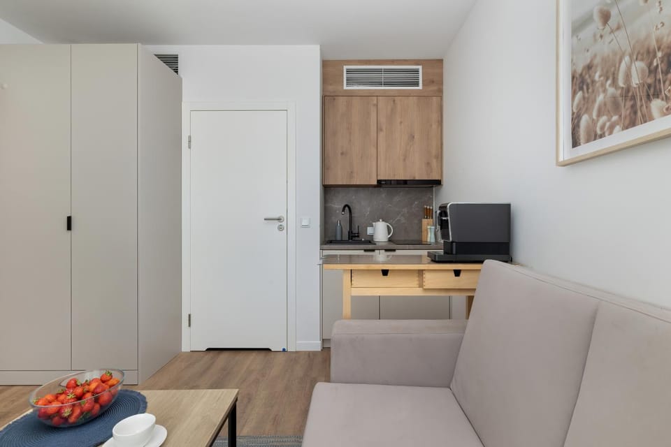 TV and multimedia, Kitchen or kitchenette, Living room, Seating area, air conditioner