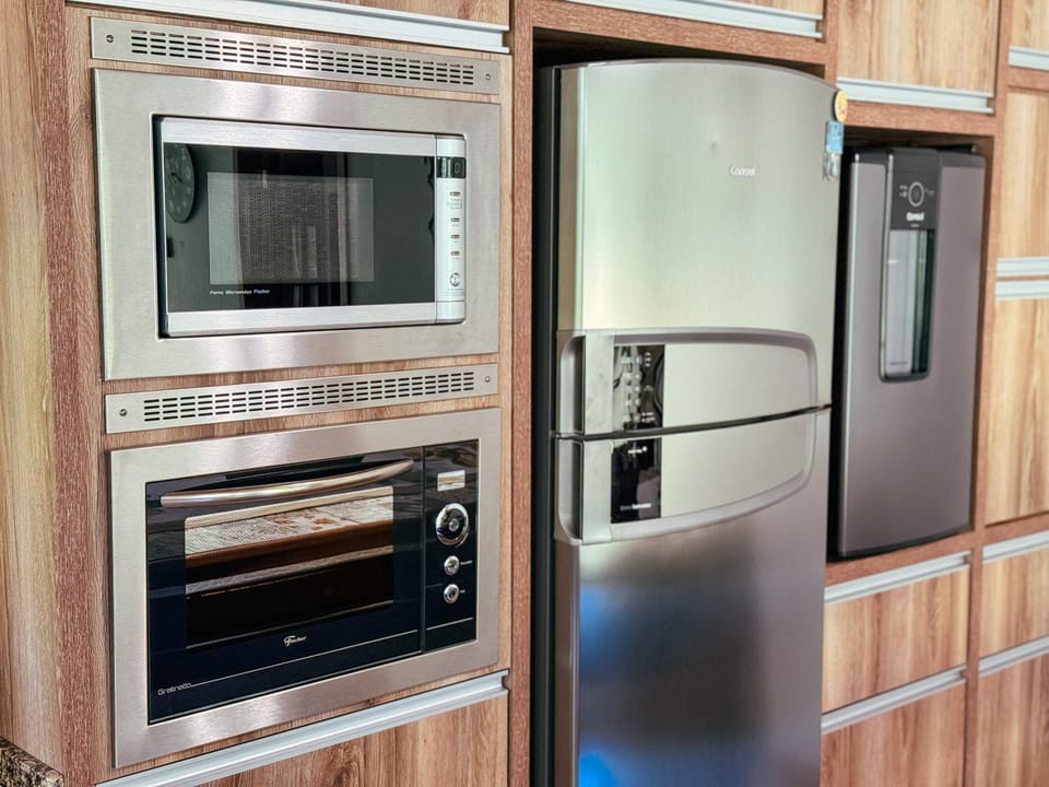minibar, oven, stove