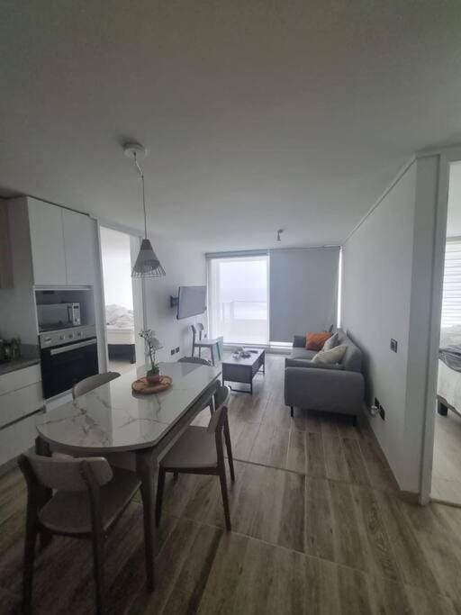 Kitchen or kitchenette, Living room, Dining area