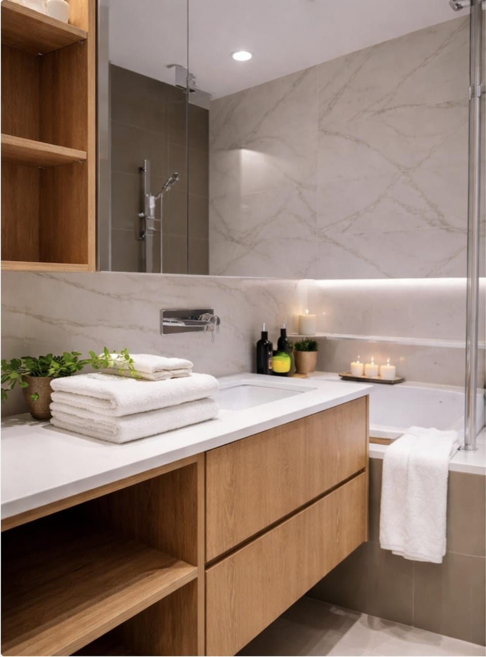 Bathroom, towels