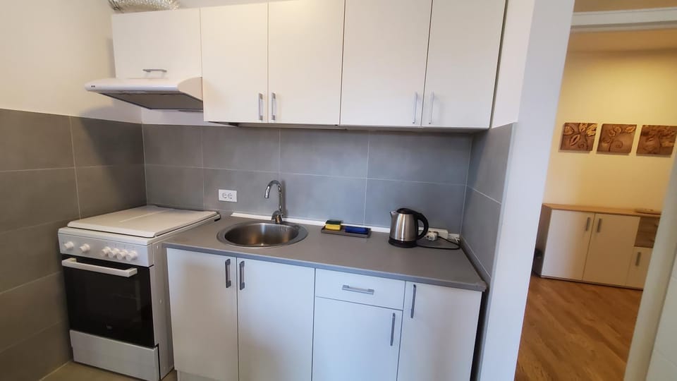 Coffee/tea facilities, Kitchen or kitchenette, oven, stove