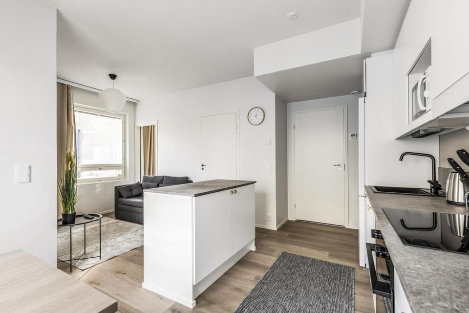 Kitchen or kitchenette, Living room, Seating area, stove