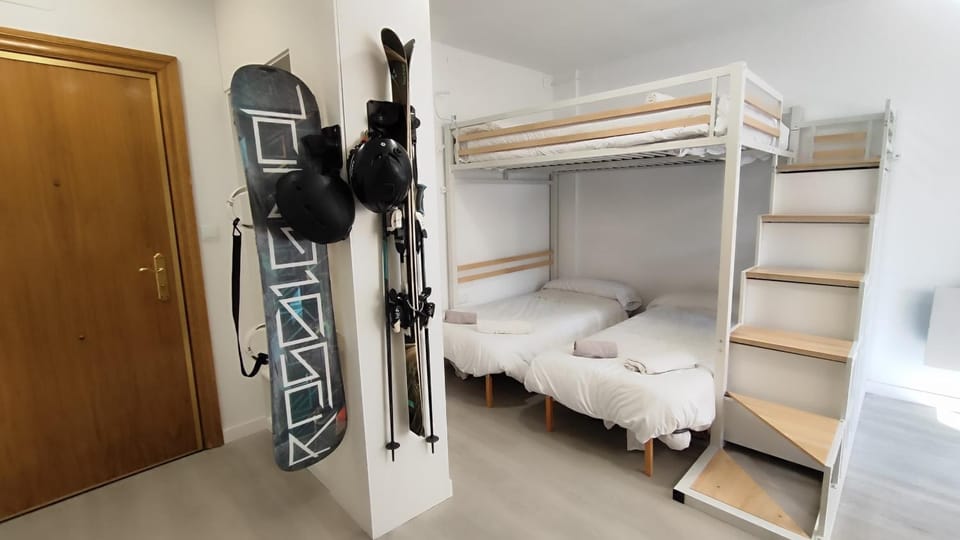 bunk bed, wardrobe
