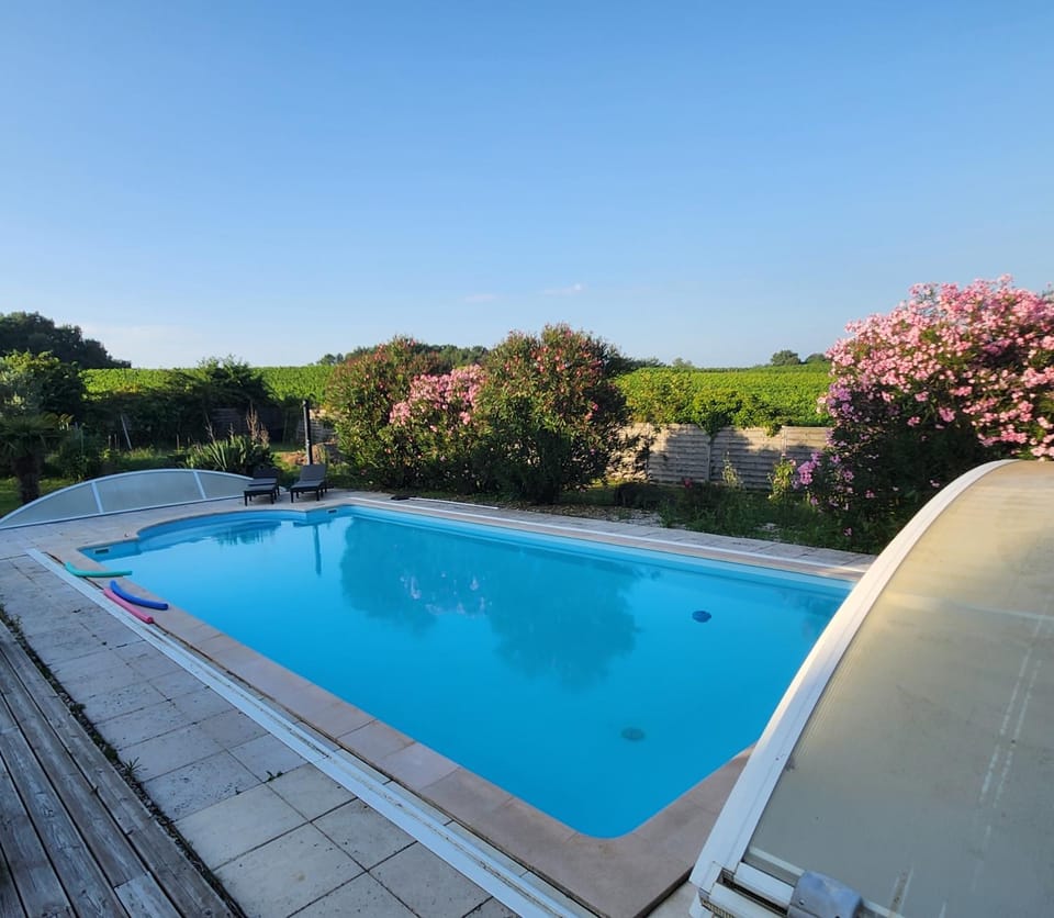Swimming pool, sunbed