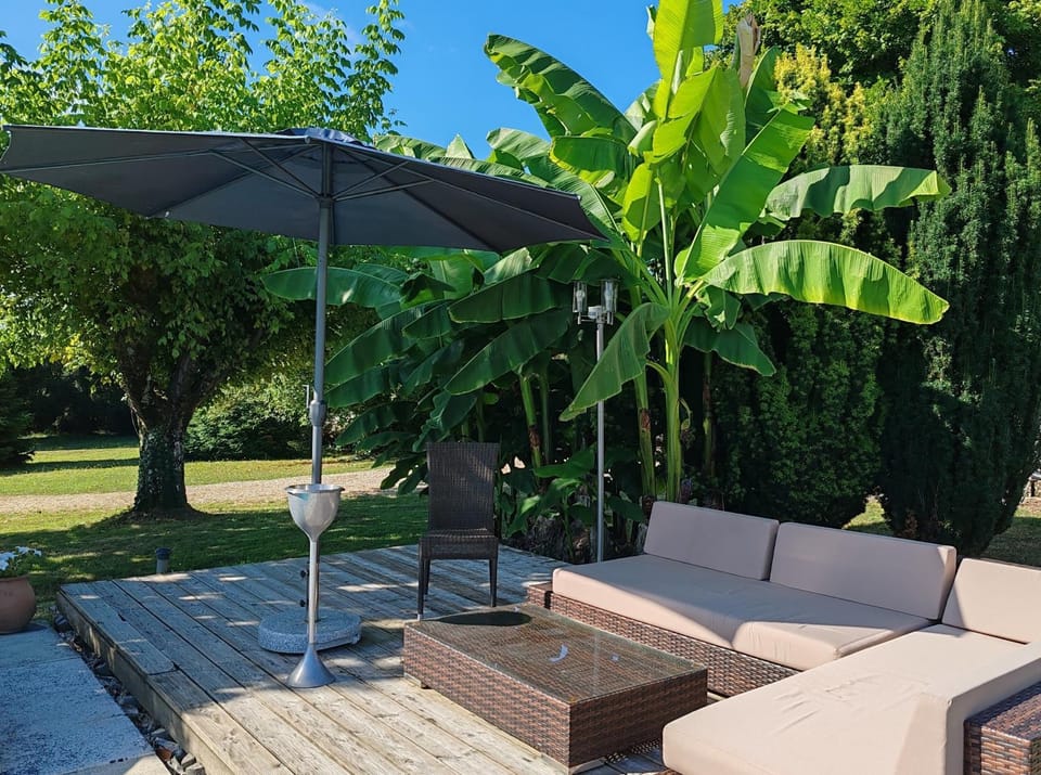 Patio, Seating area, Garden view, Swimming pool