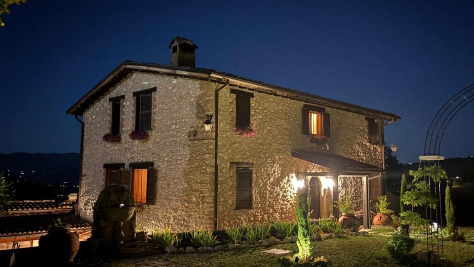 Property building, Night, Garden view
