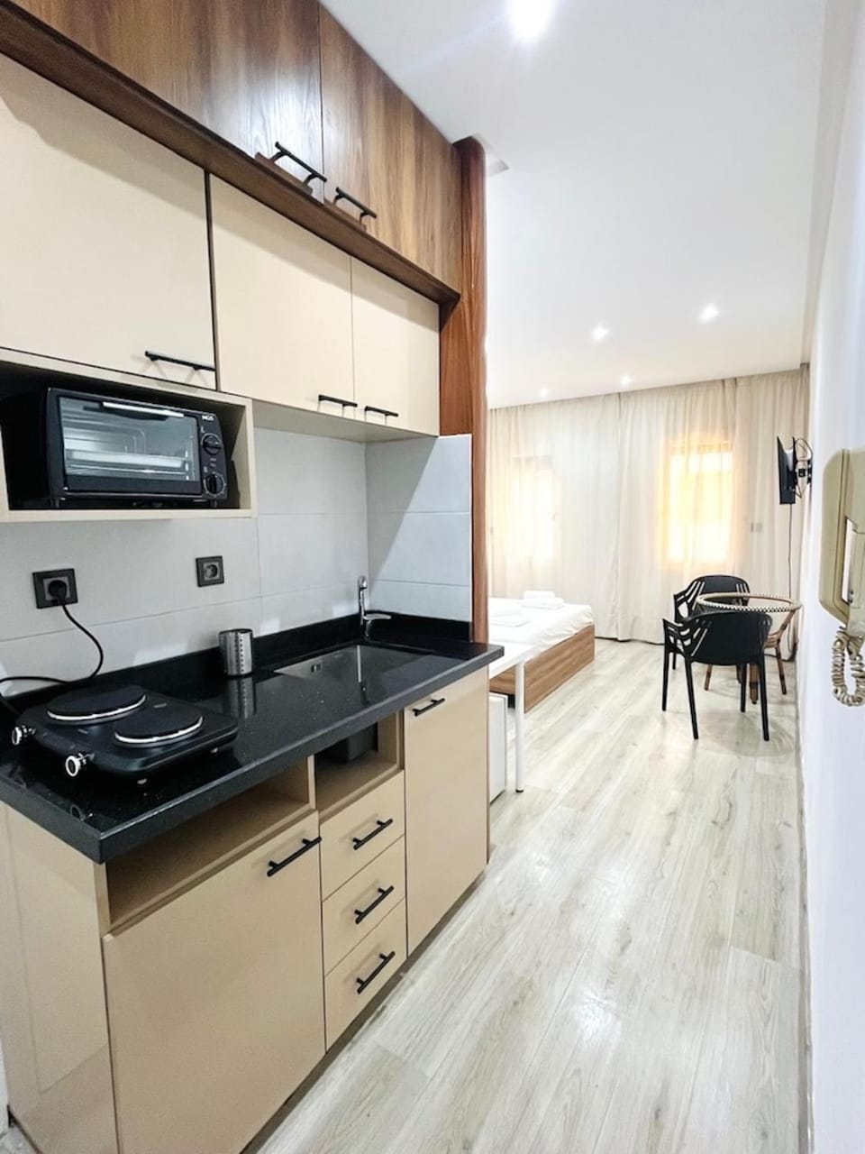 Kitchen or kitchenette, oven, stove, kitchen