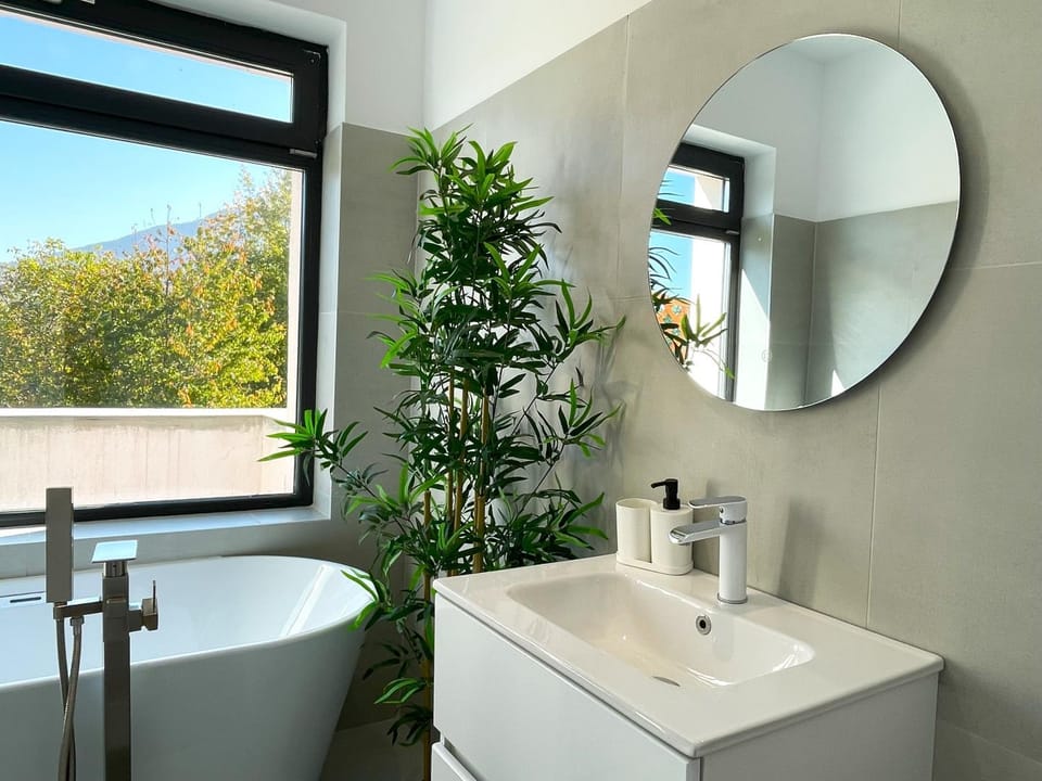 Toilet, Bathroom, View (from property/room), Mountain view, Bath, towels