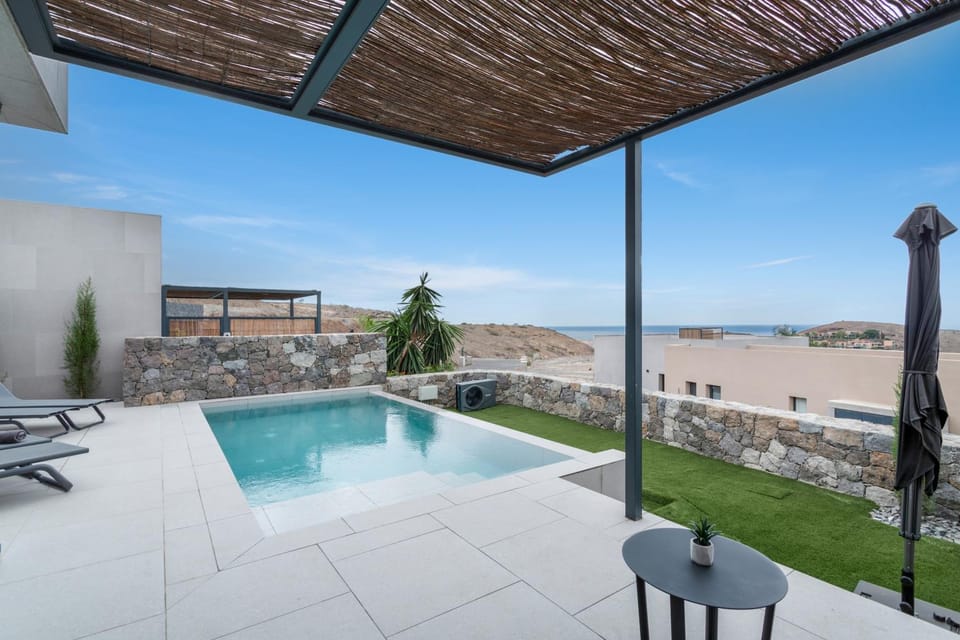 Property building, Living room, Swimming pool