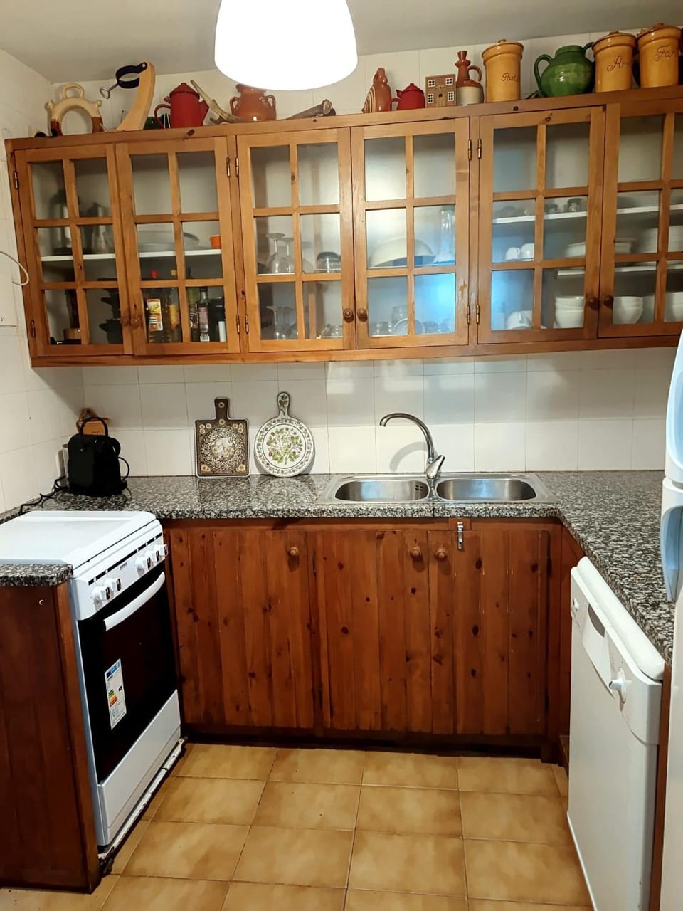 Kitchen or kitchenette, dishwasher, oven, stove