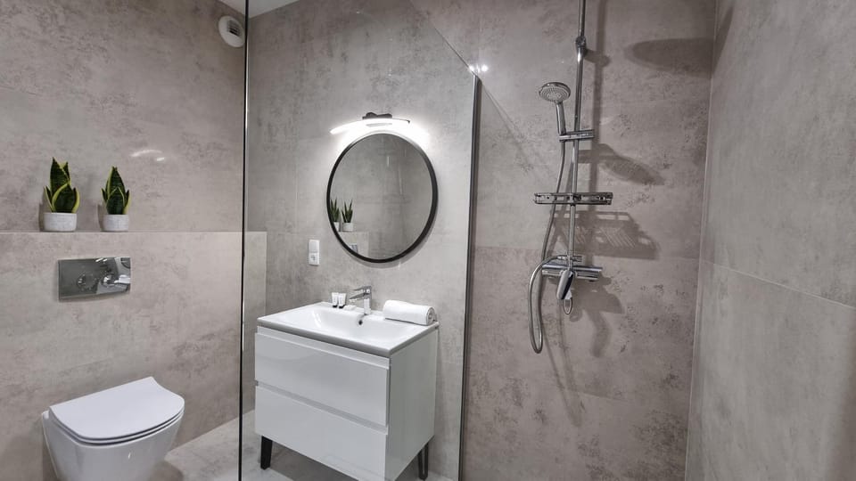 Shower, Toilet, Bathroom, hair dryier, washing machine