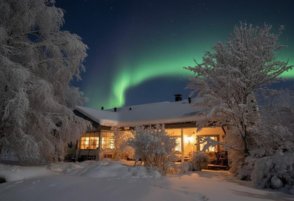 Property building, Night, Natural landscape, Winter