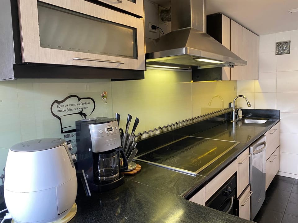 Kitchen or kitchenette, dishwasher, stove