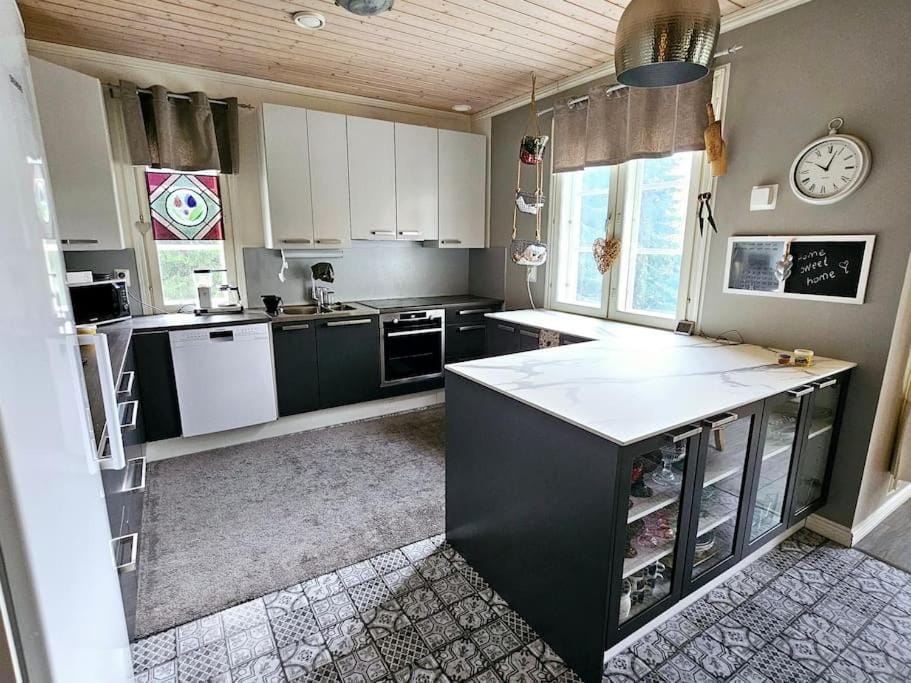Kitchen or kitchenette, dishwasher, oven, stove, toaster