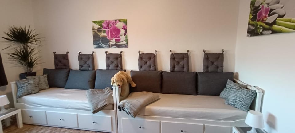 Bed, Living room, Photo of the whole room, Seating area, Bedroom
