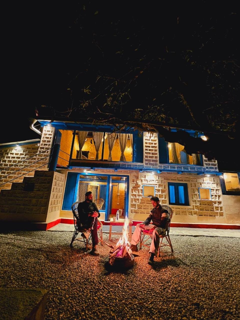 Property building, Night, People, group of guests